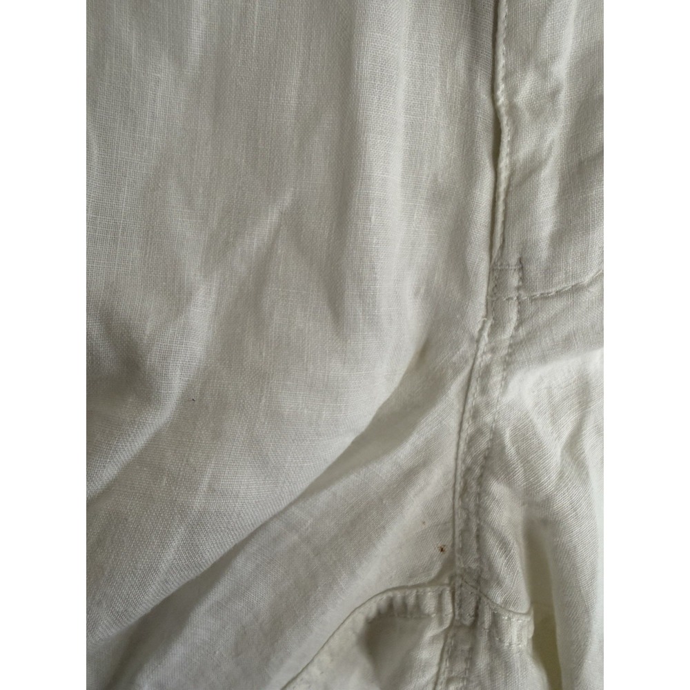 Caribbean Mens White 100% Linen Cargo Shorts 34x11 Relax Beach Resort Vacation - Picture 10 of 13